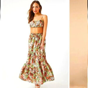 Forever 21 | Floral Print Tiered Maxi Skirt